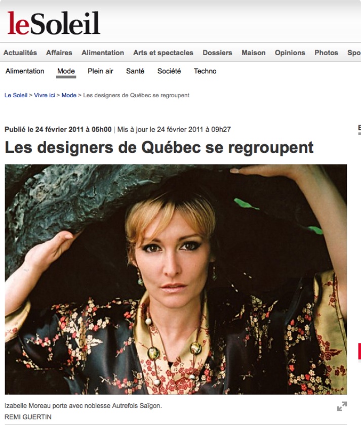 Répertoire des designers de mode de Québec publication dans le journal Le Soleil