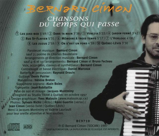Bernard Cimon Chansons du temps qui passe